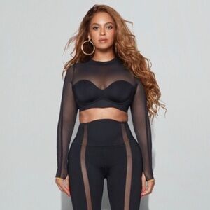 Adidas x Ivy Park Long Sleeve Mesh Crop Top